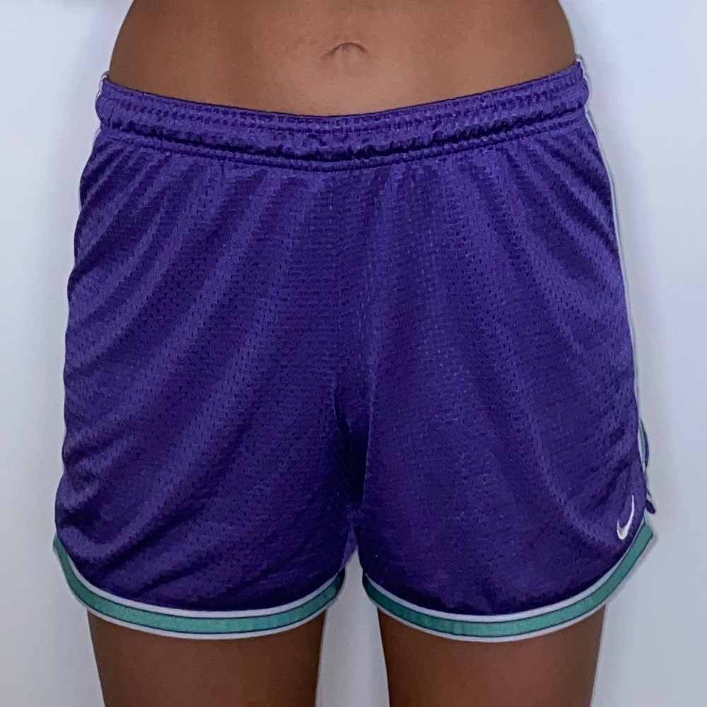 Purple Nike Athletic Shorts with Teal / White Side